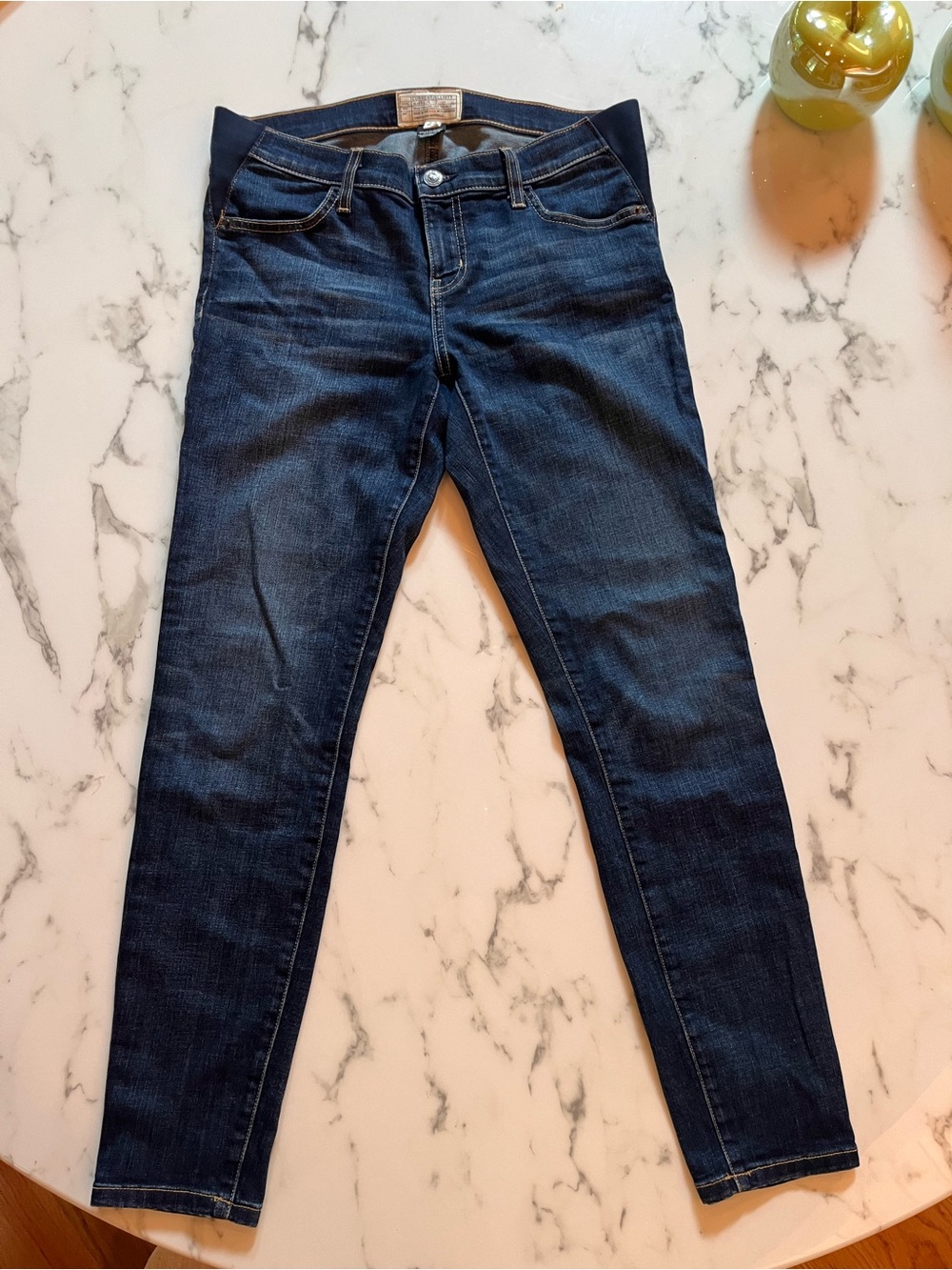 Current/Elliott Hatch Women’s Dark Blue Stretch Side Panel Maternity Jeans